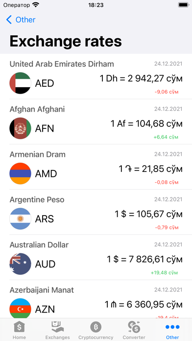 Exchange rates of Uzbekistan Screenshot