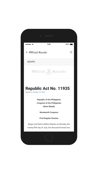 PH Official Gazette Screenshot