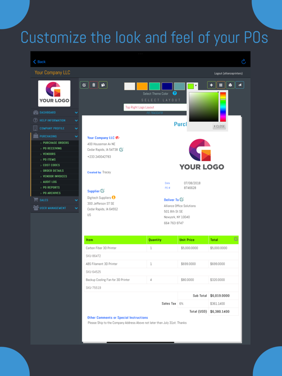 Screenshot #5 pour Purchase Order Builder