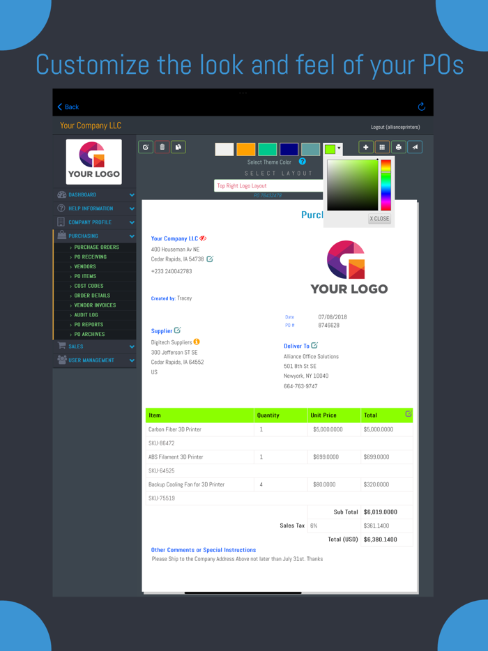 Purchase Order Builder