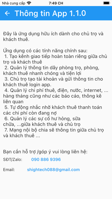 Quản Lý Phòng Trọ Việt Nam Screenshot