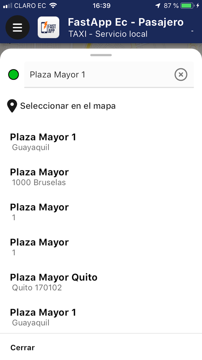 FastApp Ec - Pasajero