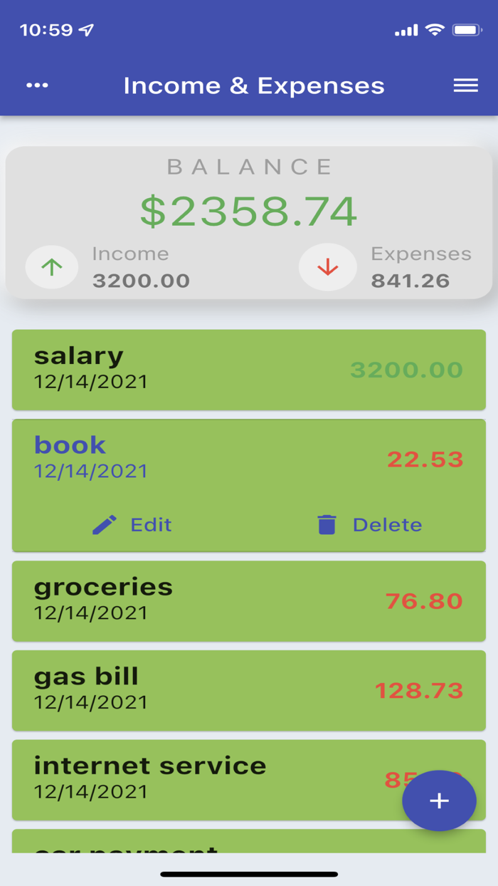 Income and Expense Tracker