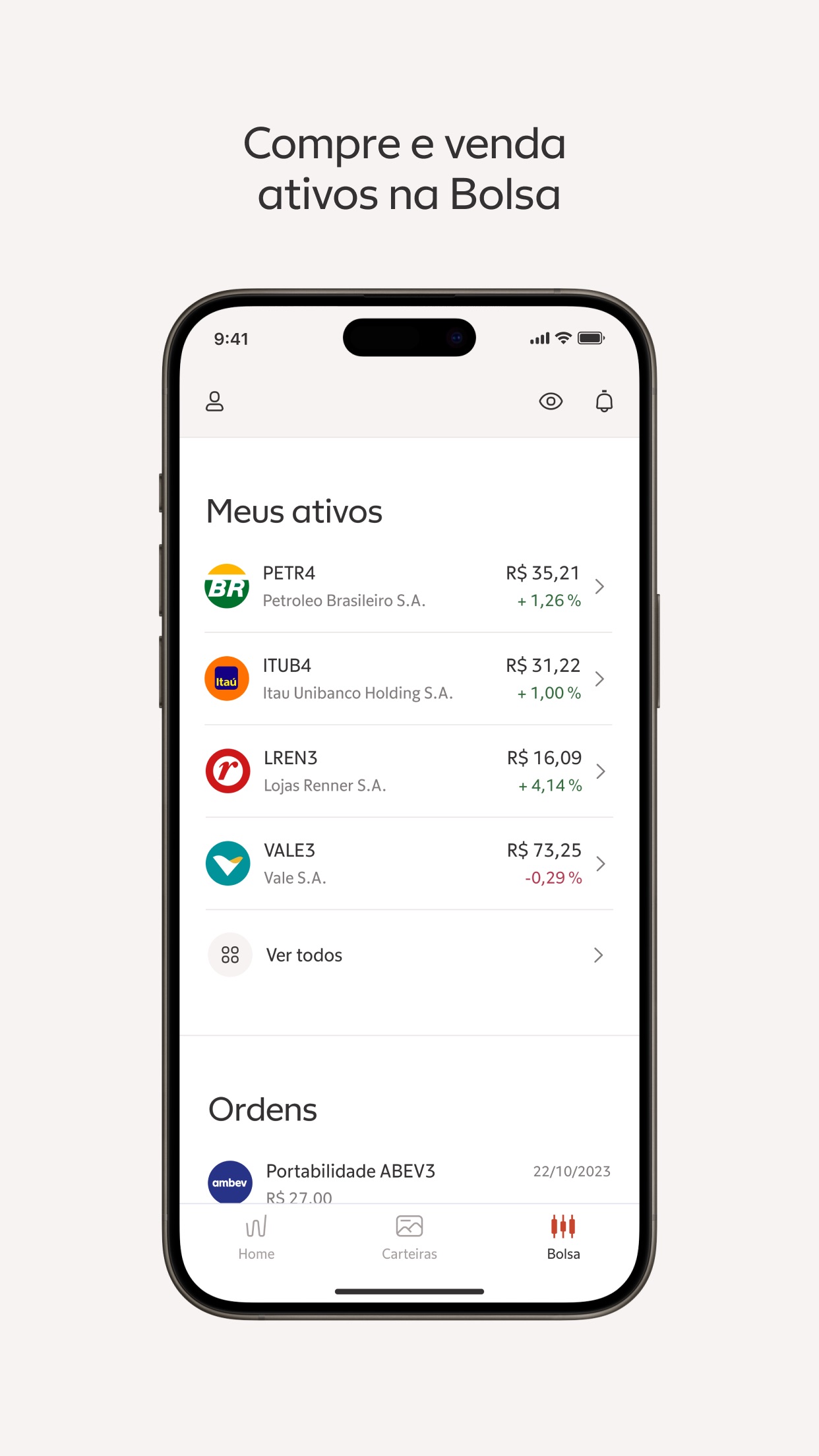 Screenshot do app Warren Investimentos