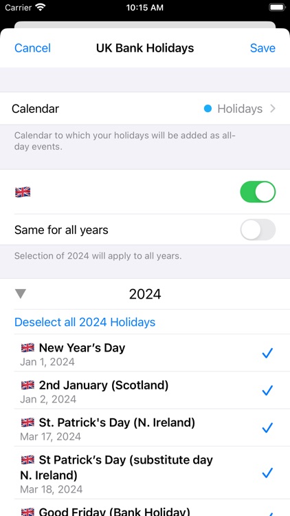 UK Holidays 2024 edition