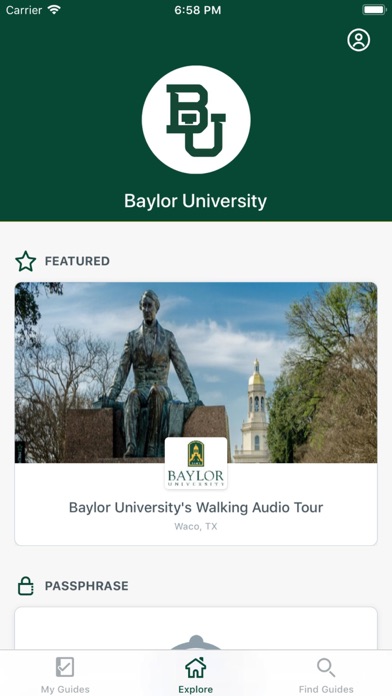Baylor University Screenshot