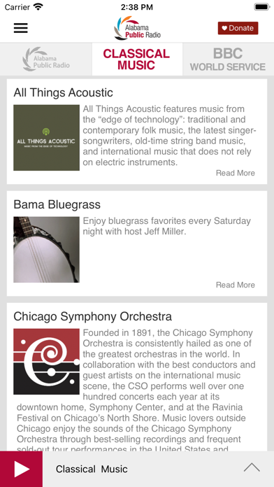Alabama Public Radio Screenshot