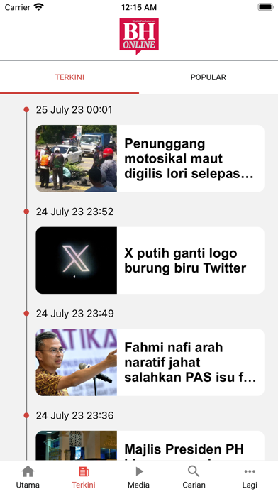 Berita Harian Mobile Screenshot