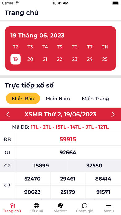 Kết quả xổ số XSMB, XSMN, XSMT Screenshot