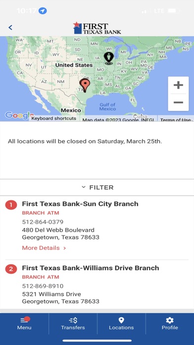 First Texas Bank Screenshot