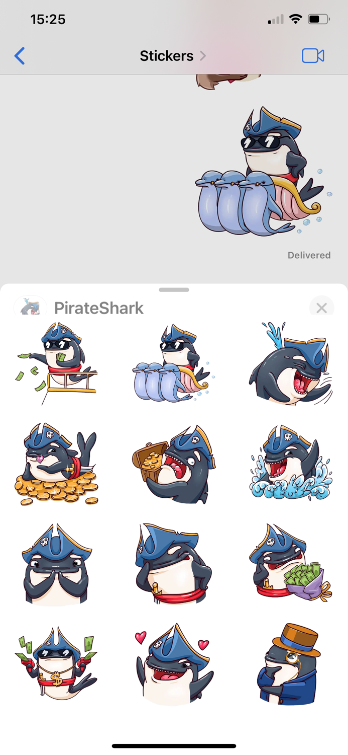 Pirate Shark Fun Emoji Sticker