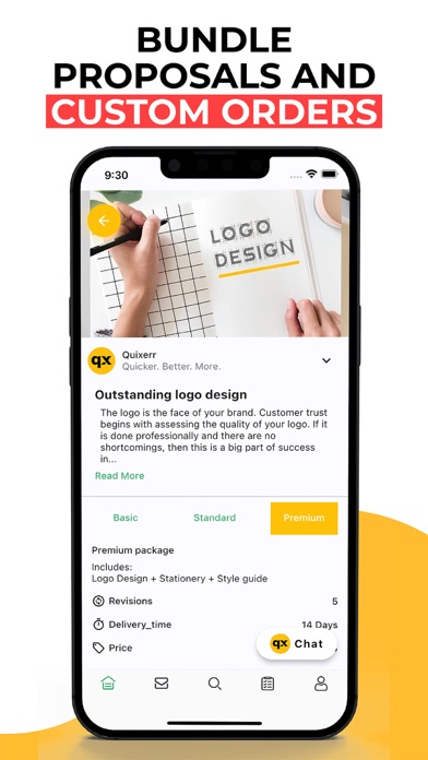 Quixerr. Design and Branding Screenshot