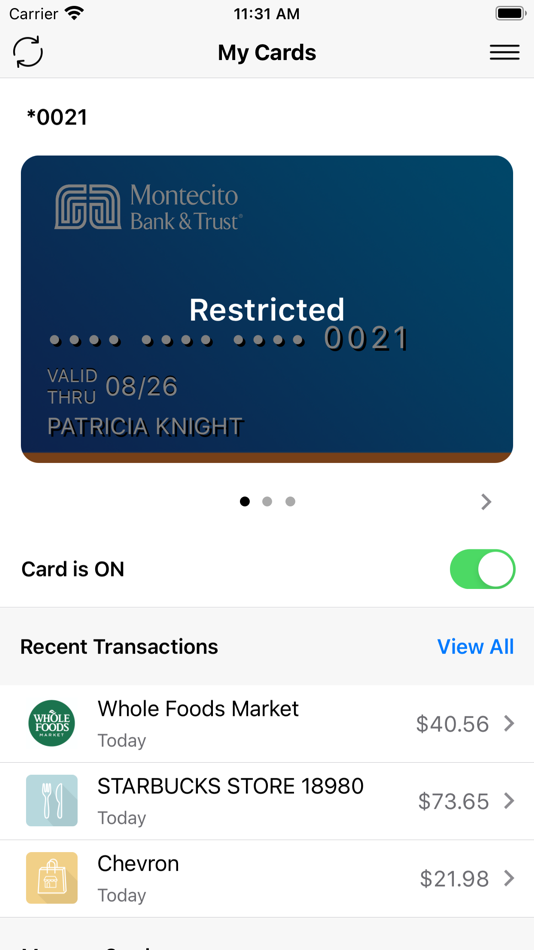 #1. MB&T CardControl (iOS) 由: Montecito Bank and Trust