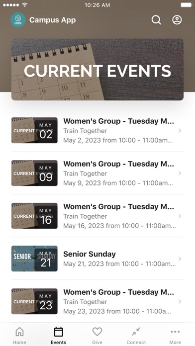 Campus Church App Screenshot