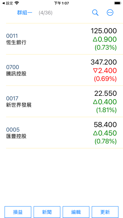 Stocks - Hong Kong Stock Quote Screenshot