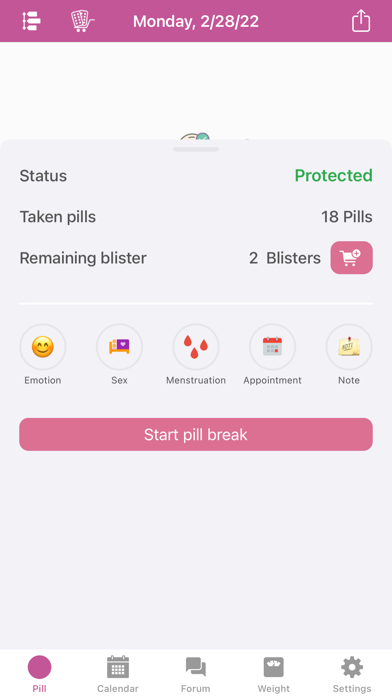 BC Pill Reminder Screenshot