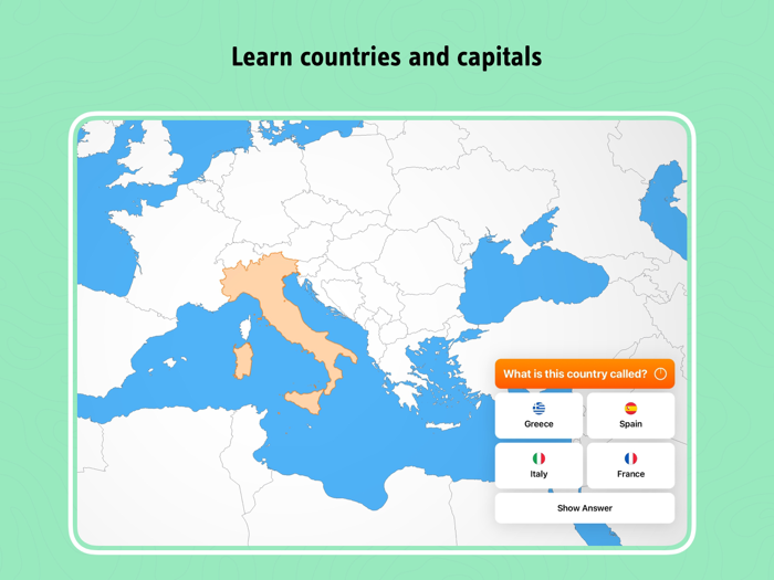geotrainer Geography Map Quiz