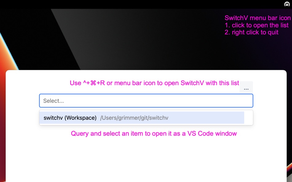 #1. SwitchV (macOS) 由: Kang Teng-Chieh