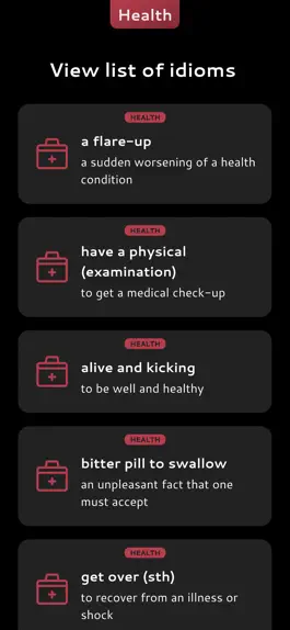 Game screenshot English Health Idioms mod apk