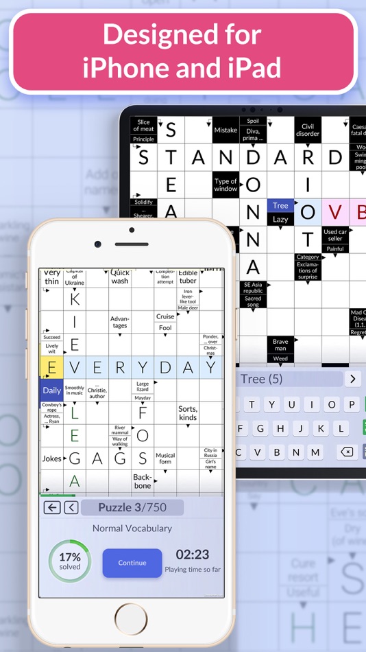 #5. Pure Crosswords: Daily Puzzles (iOS) By: the binary family