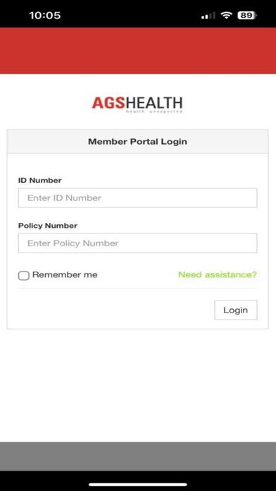 A.G.S. Health member portal Screenshot