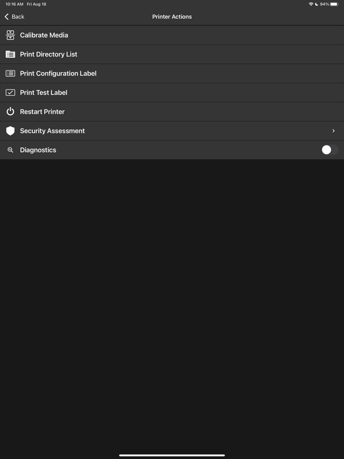 Zebra Printer Setup Utility