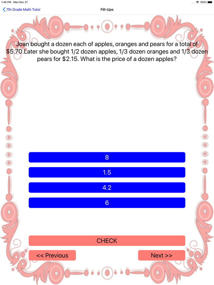 7th Grade Math Tutor