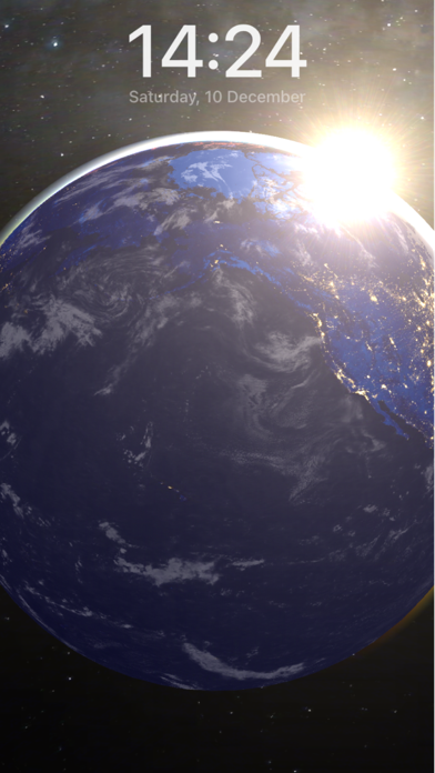 3D Earth & moon, sun and stars Screenshot