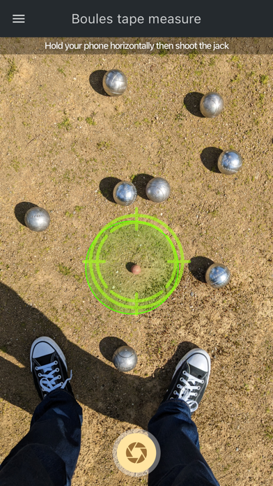 Tape measure for pétanque Screenshot