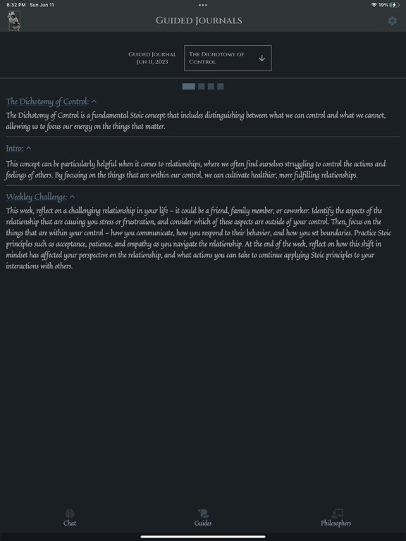Stoic Advisor iPad screenshot 2 - Entertainment app