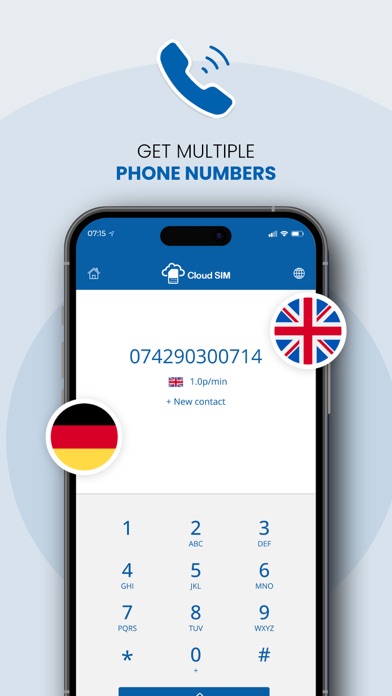 Cloud SIM: Second Phone Number Screenshot