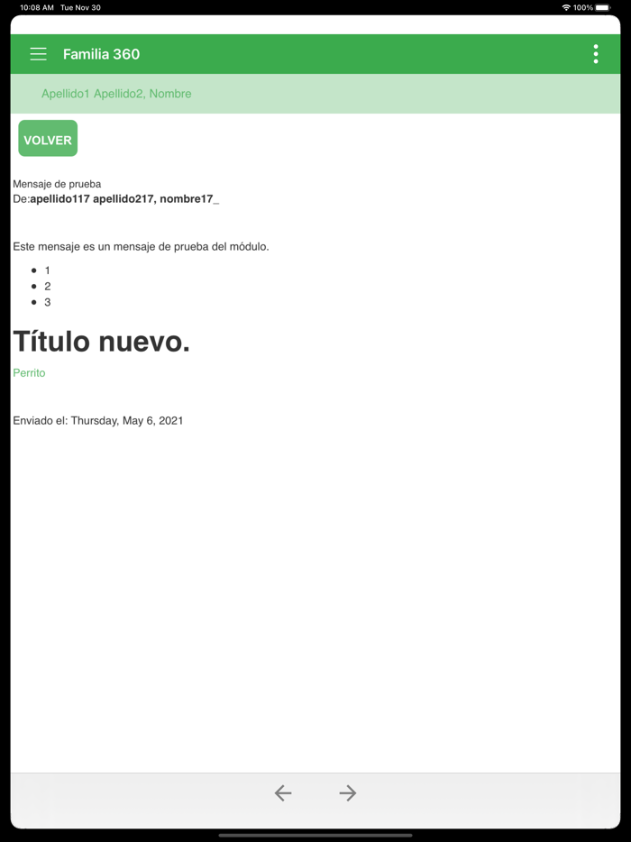 Gestión Aula - Familias 360