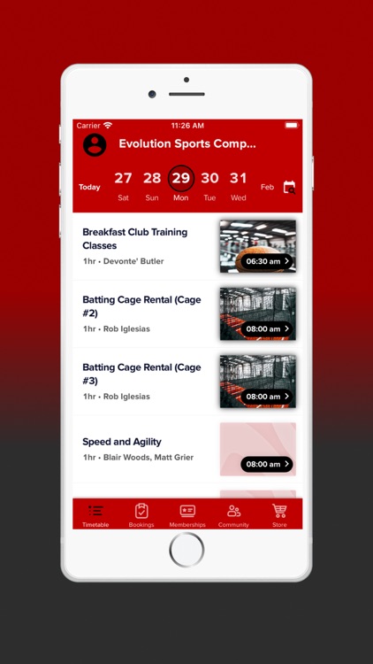 Evolution Sports Booking App