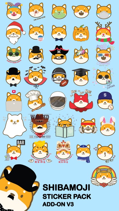 Shibamoji Shiba Sticker Add-On Screenshot