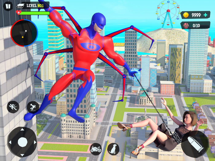 Flying Robot Rope Hero Game