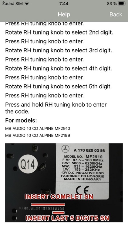 RADIO CODE for MB AUDIO 10 CD screenshot-4