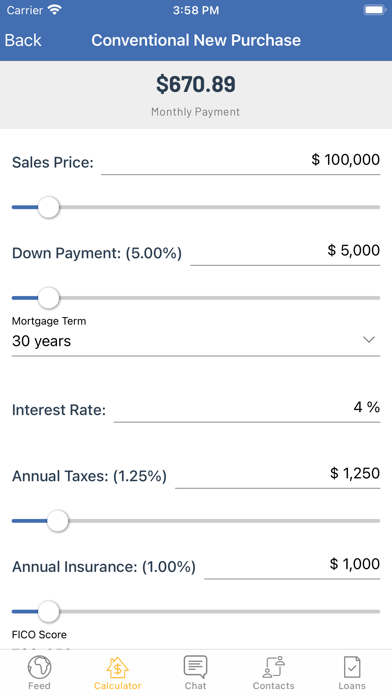 Physician Bank: Mortgage Screenshot
