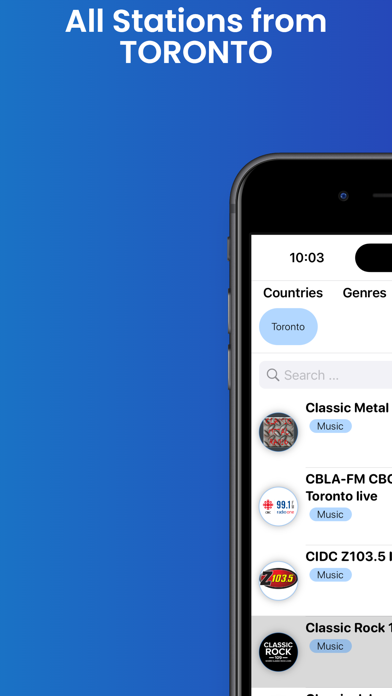 Toronto Radio - Top Stations Screenshot