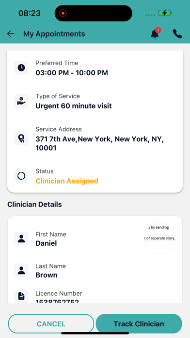 RoadL Patient iPhone screenshot 1 - Medical app