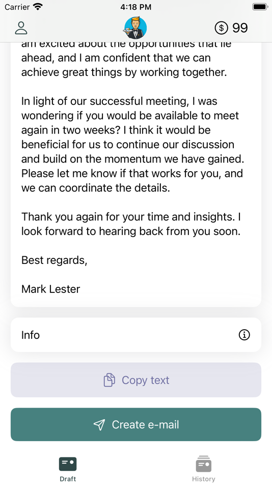 #3. Quick Mail - Cheap AI drafts (iOS) Podle: Henrik Bruntrup