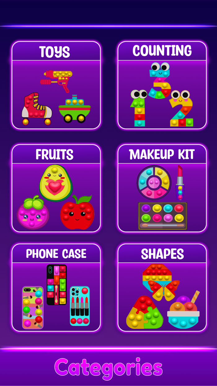 Pop It Neon 3D Antistress Toys