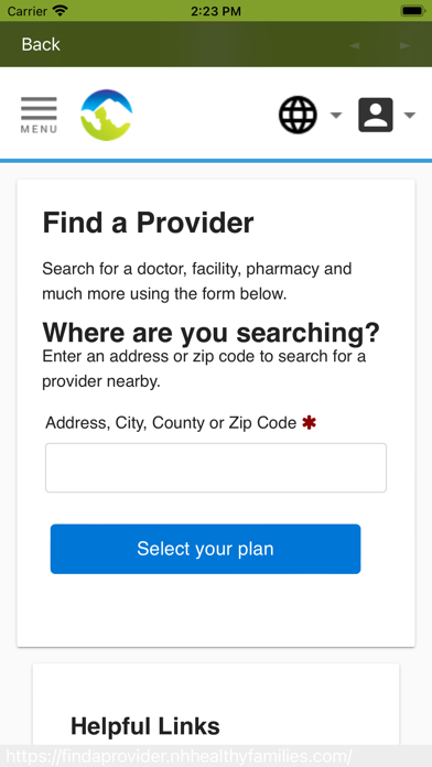 NH Healthy Families Screenshot