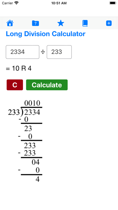 Long Division Calculator Screenshots