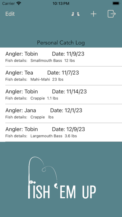 Fish 'Em Up - Fishing Tracker Screenshot