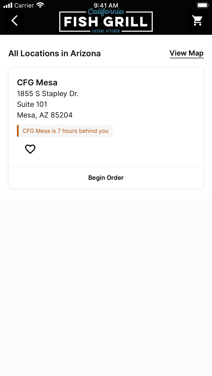 California Fish Grill Ordering