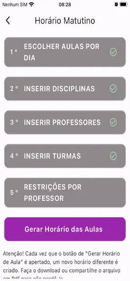 Game screenshot Gerador de Horário Escolar apk