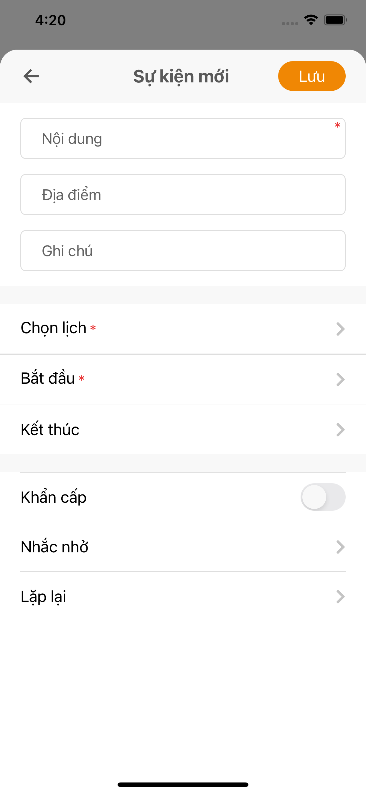 O2 Calendar