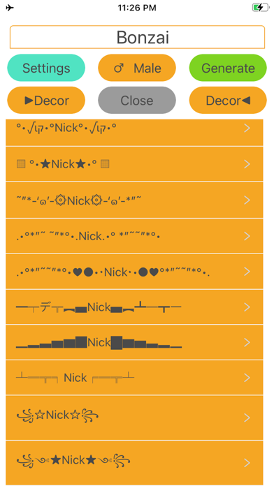 FF: Nickname Generator Screenshot