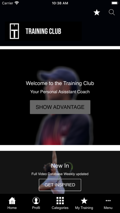 The Tennisbase Training Club Screenshot