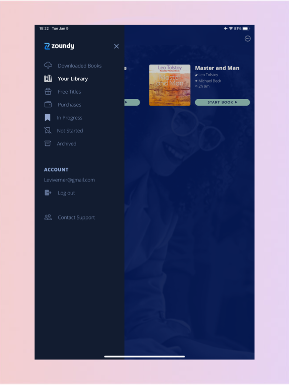 Zoundy iPad screenshot 2 - Book app